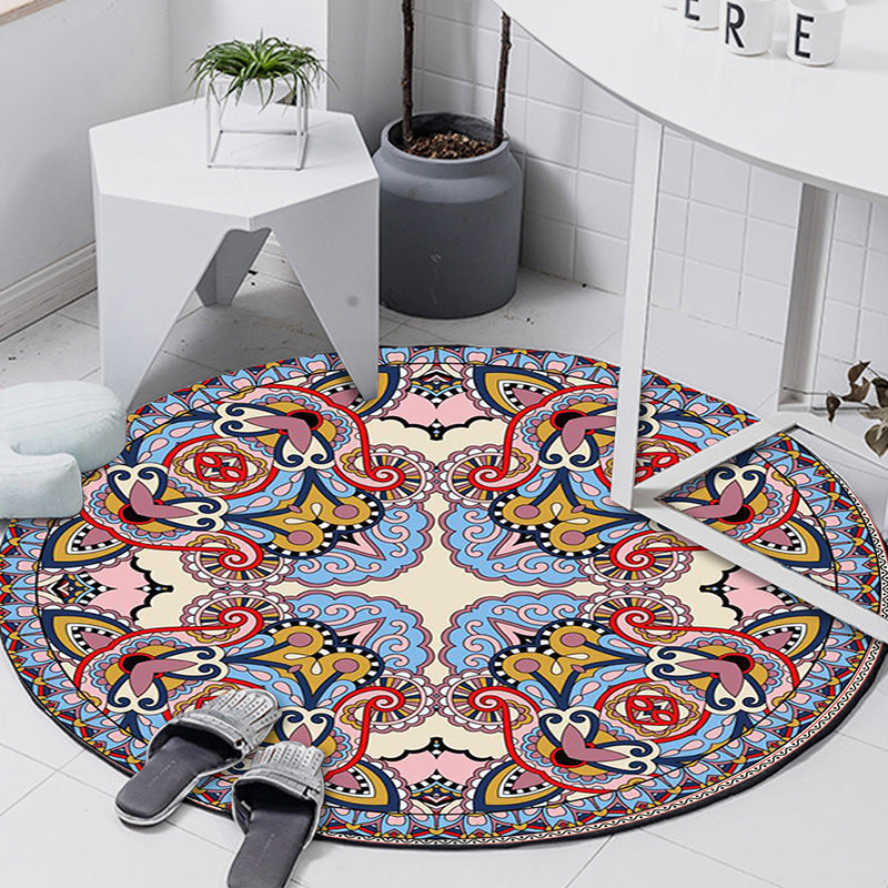 BowLift | Art Deco Moroccan Carpet Multicolored Mandala Carpet Pet-Friendly Machine Washable Non-Slip Rug for Bedroom