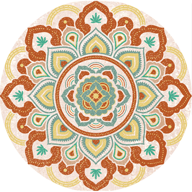 BowLift | Classic Multi-Color Moroccan Rug Synthetic Mandala Print Rug Pet Friendly Non-Slip Washable Rug for Home
