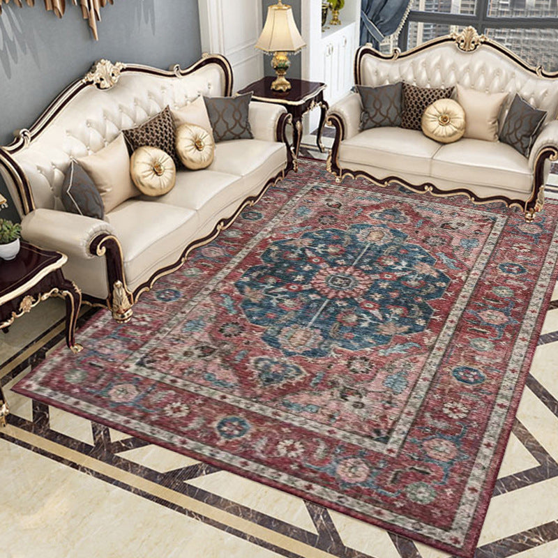 BowLift | Classic multicolored Persian carpet polypropylene floral carpet washable stain resistant non-slip carpet for guest room