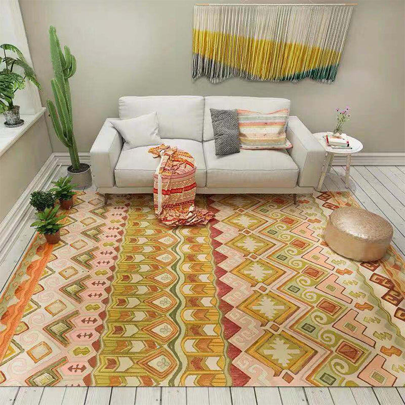 BowLift | Empire Print Rug Multicolored Moroccan Rug Polyester Non-Slip Back Machine Washable Pet-Friendly Rug for Living Room