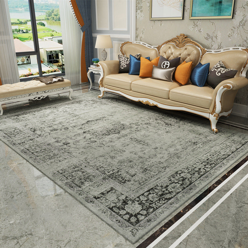 BowLift | Antique multi-colored flower carpet polypropylene Moroccan area rug pet-friendly washable non-slip rug for guest areas