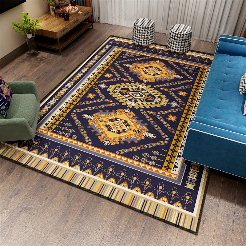 BowLift | Classic Persian Carpet Multicolored Flower Rug Machine Washable Stain Resistant Non-slip Living Room Rug for Home