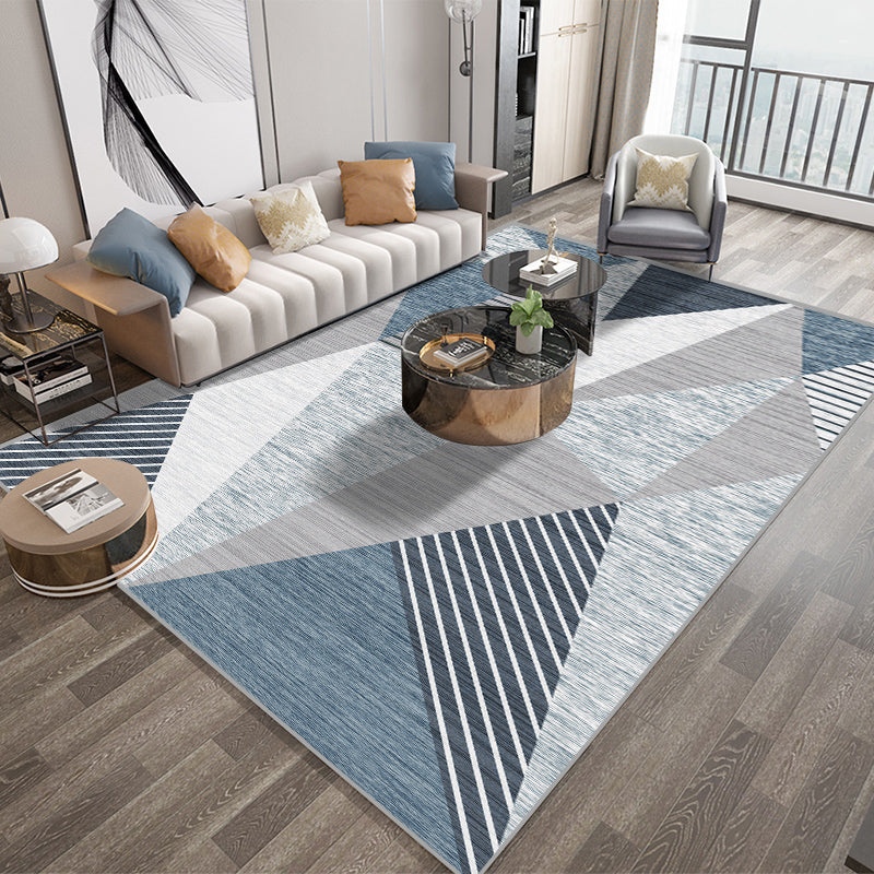 BowLift | Nice 3D Effect Triangle Rug Multicolor Contemporary Rug Polypropylene Machine Washable Pet Friendly Non-Slip Rug for Home