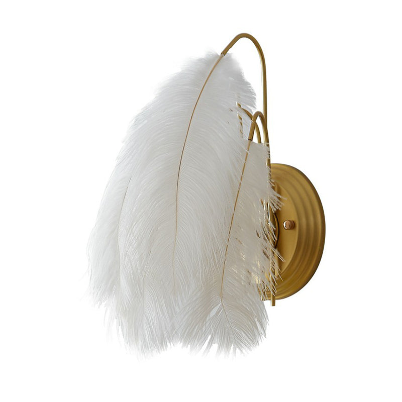 BowLift | Shadow Girl Bedroom Wall Lamp Feather Single Bulb Simple Wall Mounted Light