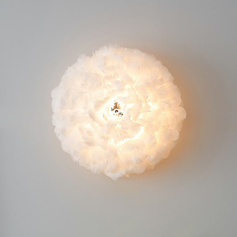 BowLift | Shadow Girl Bedroom Wall Lamp Feather Single Bulb Simple Wall Mounted Light