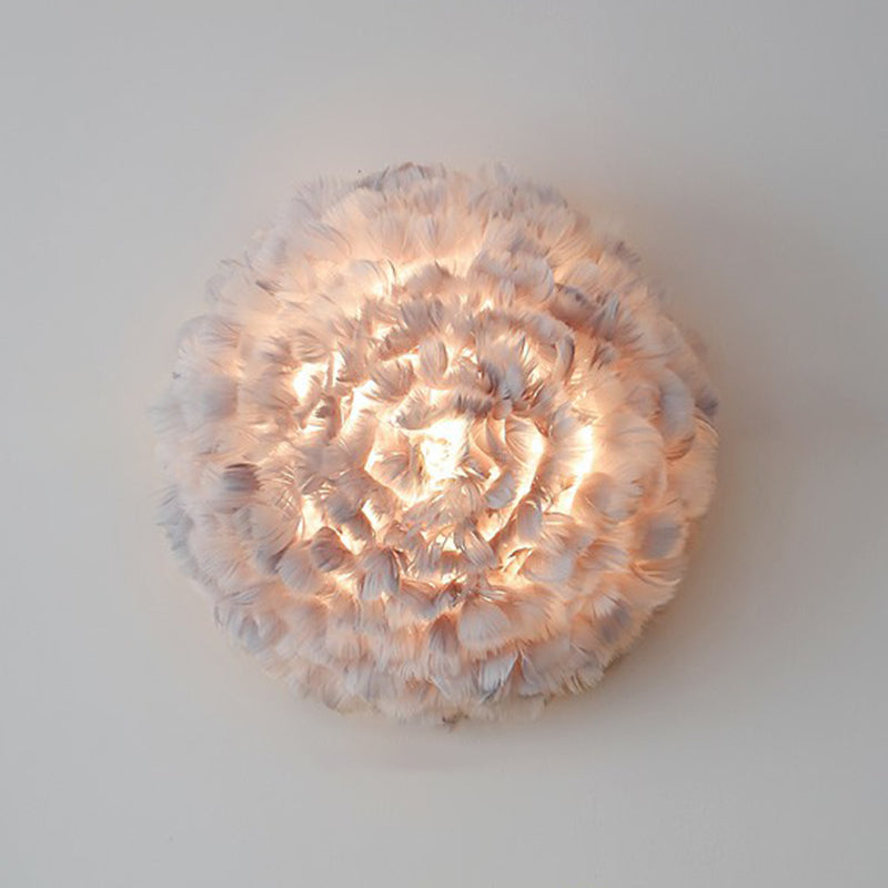 BowLift | Shadow Girl Bedroom Wall Lamp Feather Single Bulb Simple Wall Mounted Light