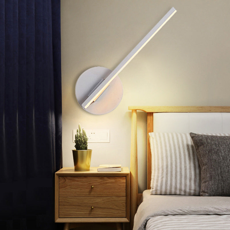 BowLift | Black/White Linear Wall Lamp Minimal Acrylic LED Wall Light for Bedroom in Warm/White Light