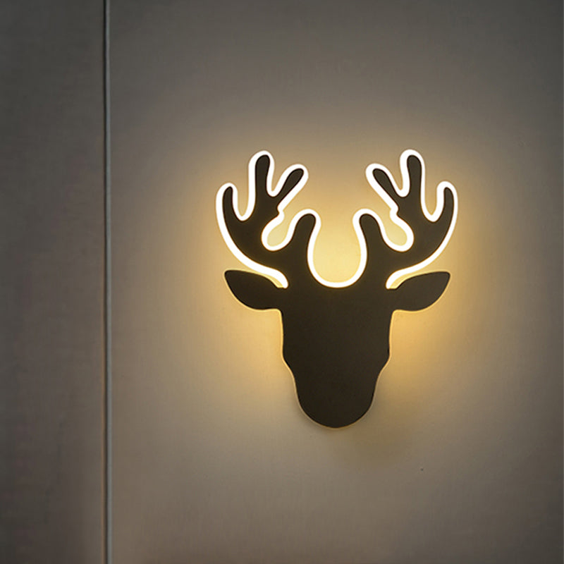 BowLift | Black/White Antler Wall Light Contemporary Acrylic LED Wall Lamp in Warm/White Light