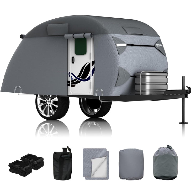 BowLift | 10'-12' Teardrop Trailer Cover Non-Woven 7 Layers Camper Cover RV Cover Camper Cover