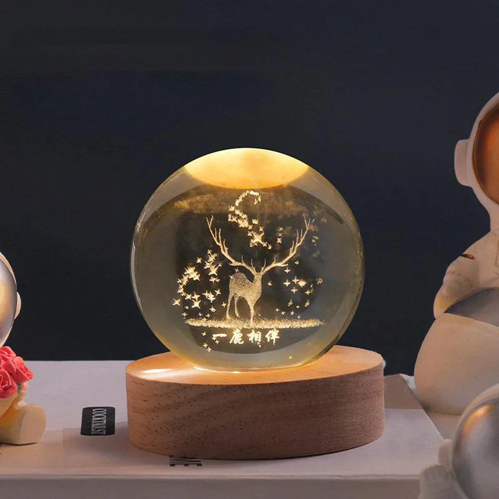 BowLift | LED Night Light with 3D Crystal Sphere