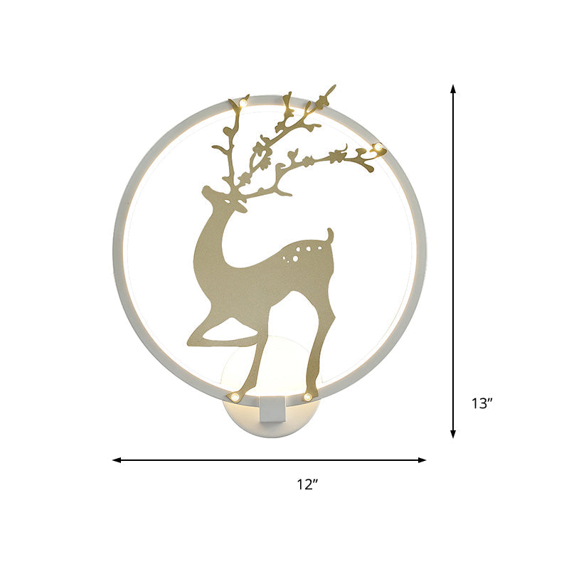 BowLift | Contemporary Black/White Acrylic Ring Wall Light LED Wall Mount Lighting Ideas with Sika Deer Pattern