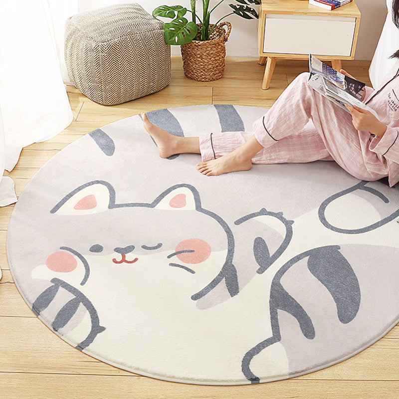 BowLift | Cute Animal Pattern Rug Multi-Color Synthetic Rug Anti-Slip Back Washable Rug for Kids Room