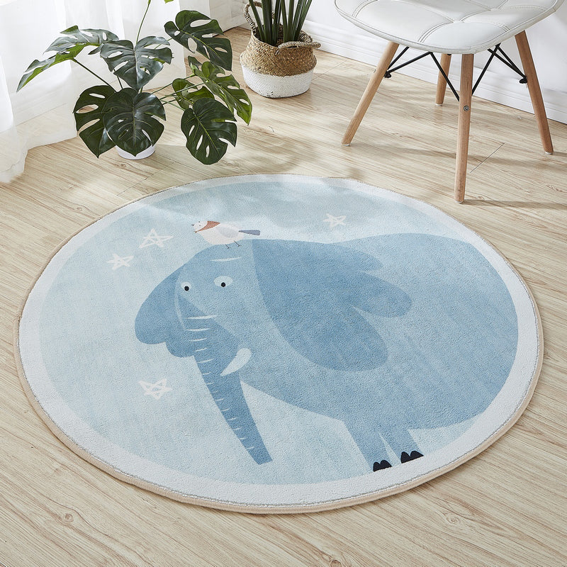 BowLift | Beautiful Cartoon Printed Rug Multicolor Cotton Blend Indoor Rug Non-Slip Back Easy Care Rug with Border for the Room