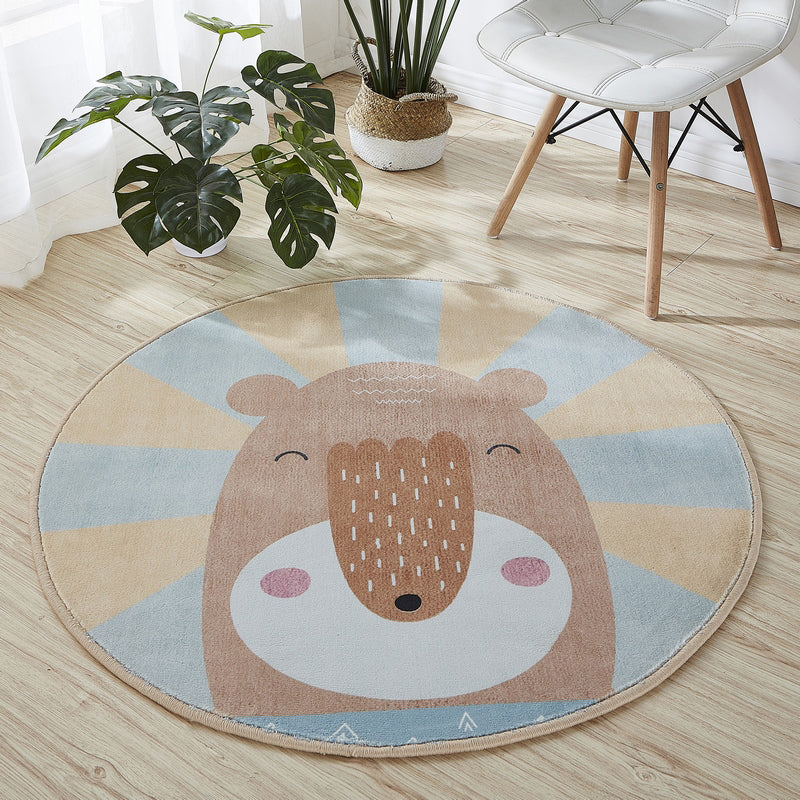 BowLift | Beautiful Cartoon Printed Rug Multicolor Cotton Blend Indoor Rug Non-Slip Back Easy Care Rug with Border for the Room