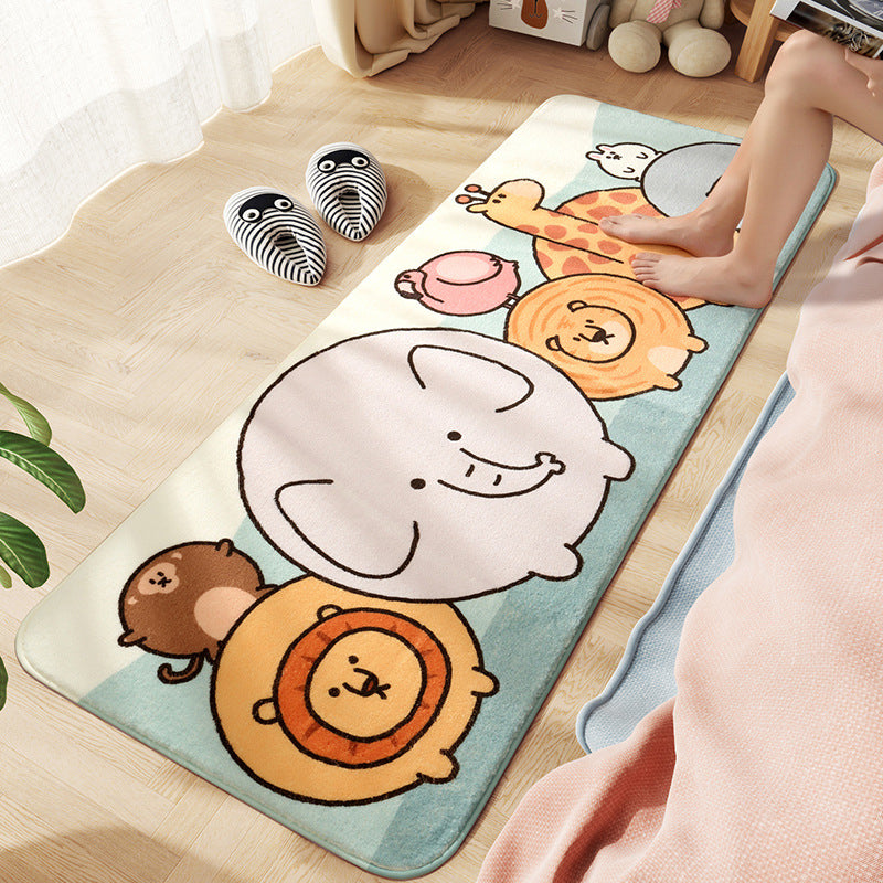 BowLift | Comfort Children's Room Carpet Multicolored Cartoon Animal Area Rug Synthetic Easy Care Pet-Friendly Rug