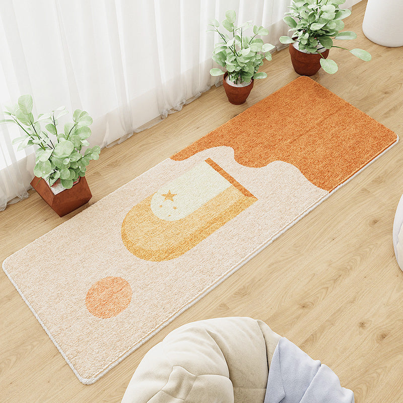 BowLift | Casual abstract patterned rug Multicolored cotton blend rug pet-friendly washable indoor rug for bedroom