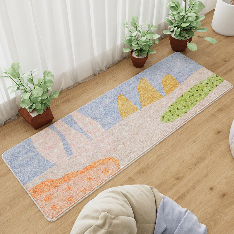 BowLift | Colorful Children's Room Carpet Calming Abstract Print Carpet Cotton Blend Pet-Friendly Rug