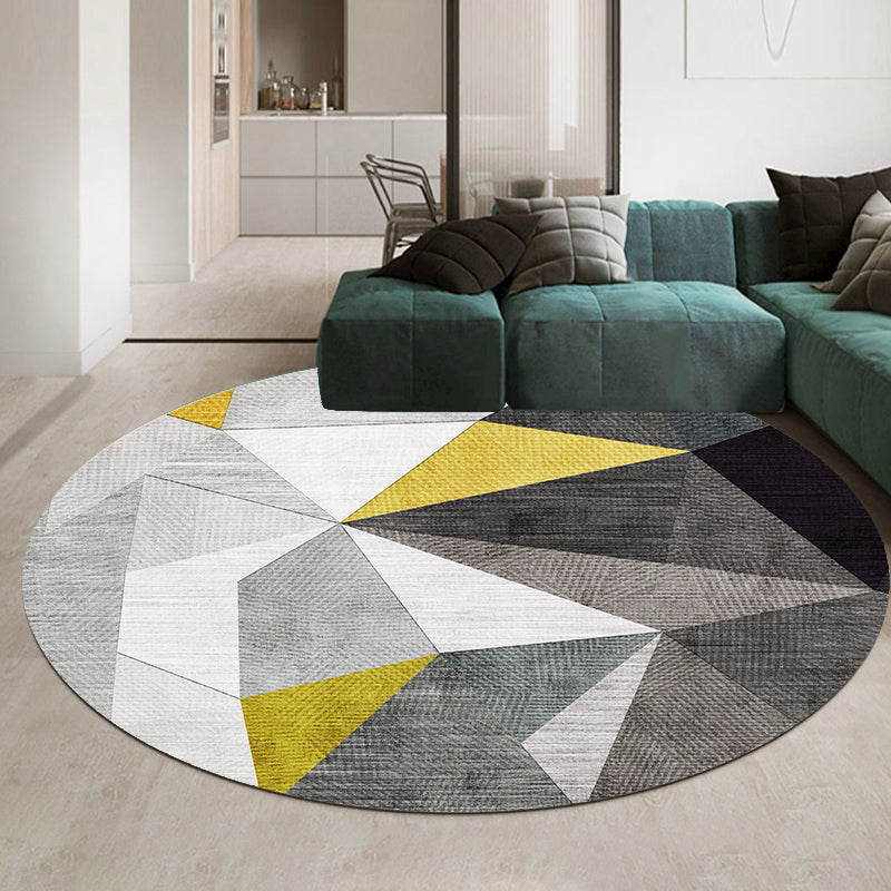 BowLift | Casual Minimalist Area Rug Multi-color Geometric Pattern Carpet Anti-slip Backing Carpet for Bedroom