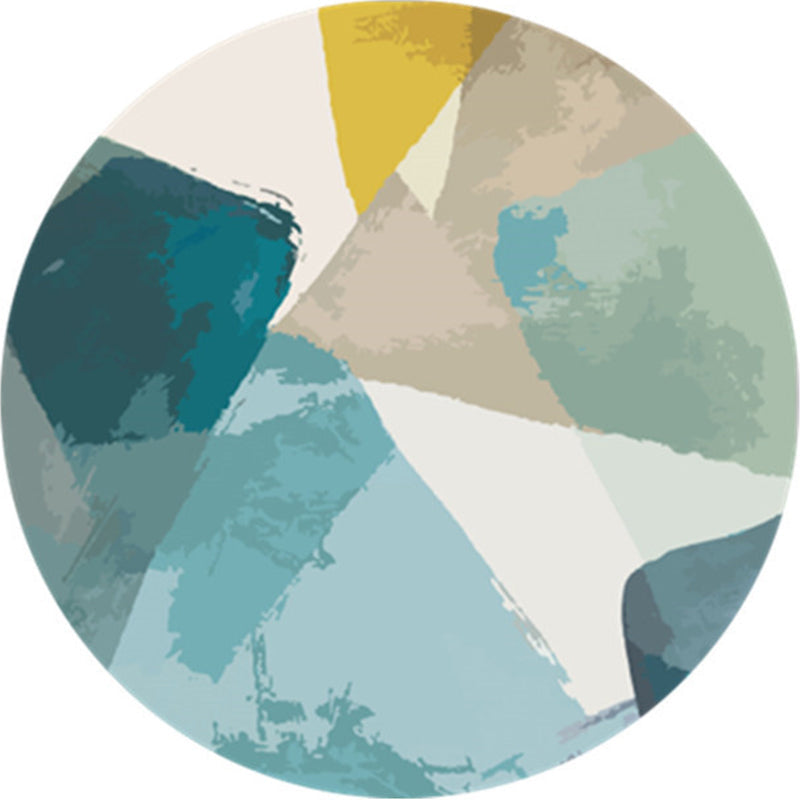 BowLift | Creative Abstract Printed Area Rug Multicolor Synthetic Carpet Non-Slip Back Stain Resistant Rug for Bedroom