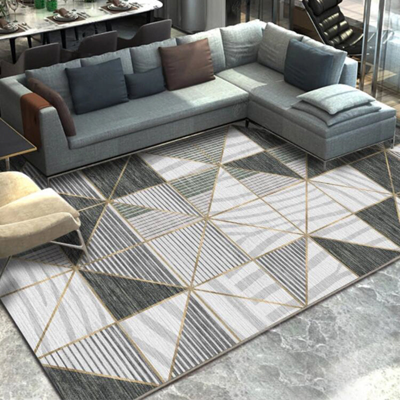 BowLift | Creative Room Decoration Area Rug Multicolor Geometric Pattern Area Rug Cotton Blend Non-Slip Pet Friendly Area Rug