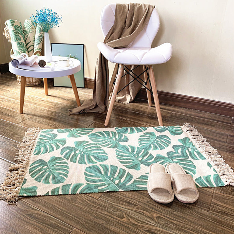 BowLift | Western Bedroom Rug Multicolored Tribal Geo Rug Cotton Blend Easy Care Washable Area Rug with Fringe
