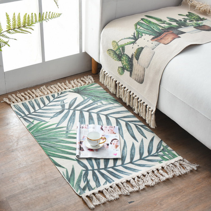 BowLift | Western Bedroom Carpet Multicolored geometric print rug cotton blend machine washable easy care with fringes