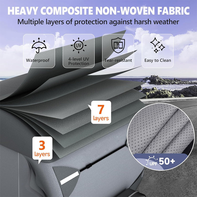 BowLift | 10'-12' Teardrop Trailer Cover Non-Woven 7 Layers Camper Cover RV Cover Camper Cover