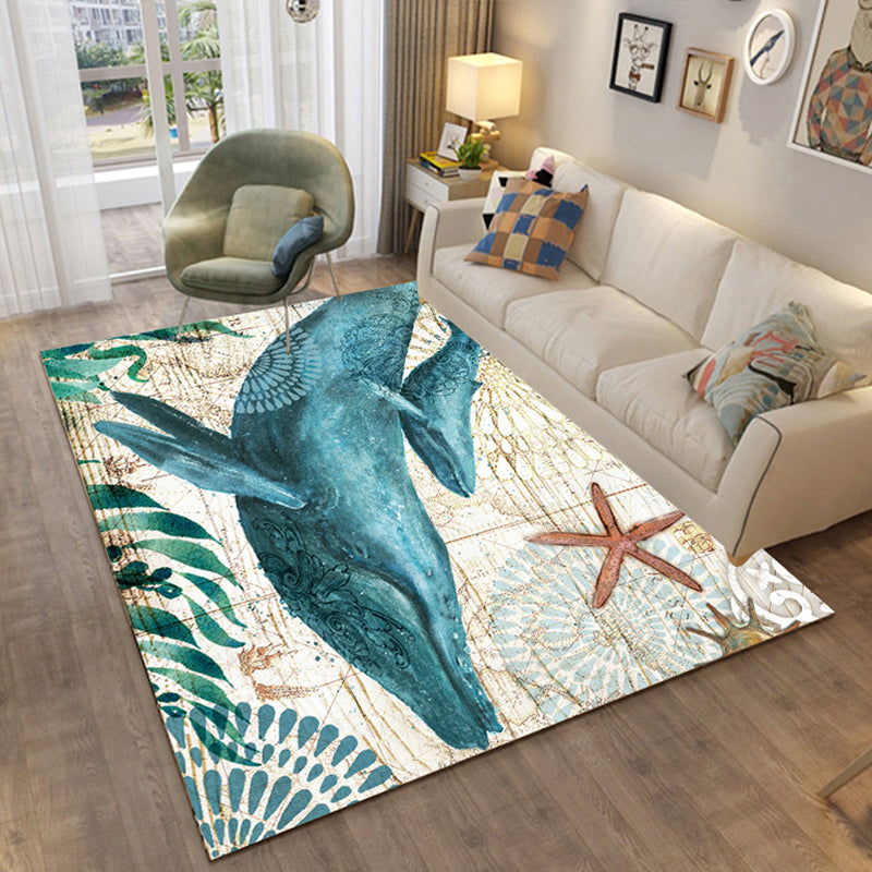 BowLift | Colorful Relaxation Area Rug Cotton Blend Cartoon Pattern Indoor Rug Machine Washable Non-Slip Rug for Décor