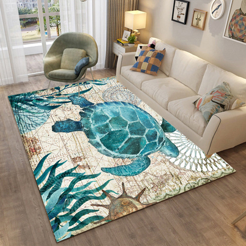 BowLift | Colorful Relaxation Area Rug Cotton Blend Cartoon Pattern Indoor Rug Machine Washable Non-Slip Rug for Décor