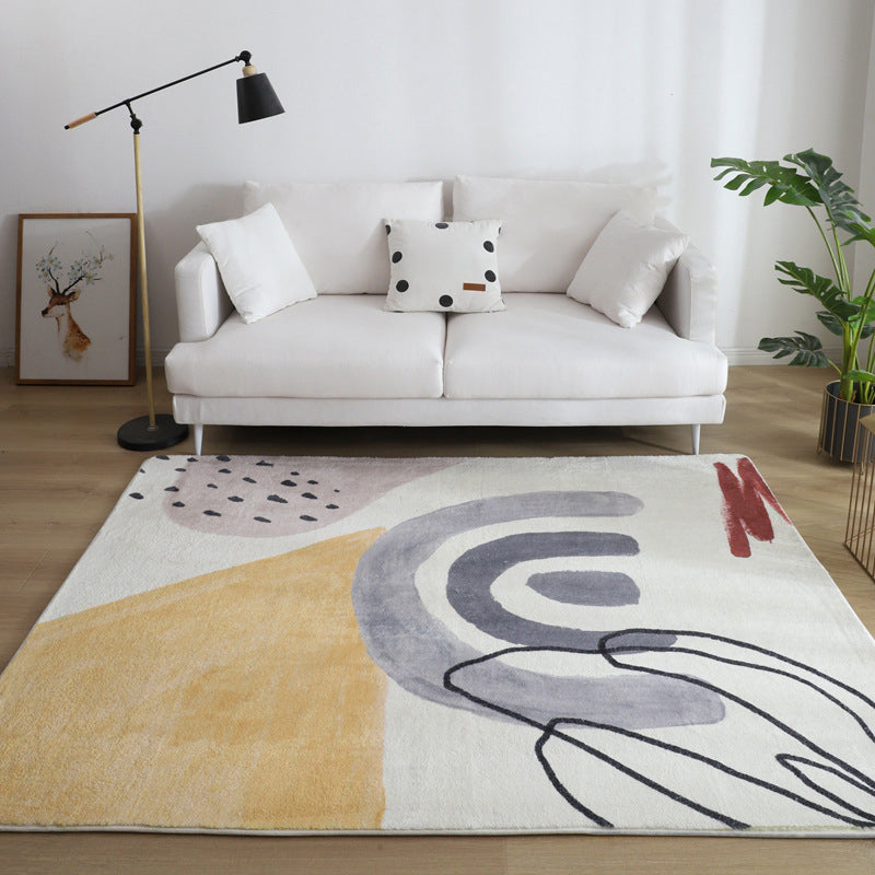 BowLift | Comfort Living Room Rug Multicolor Cartoon Print Rug Non-Slip Base Pet-Friendly Rug