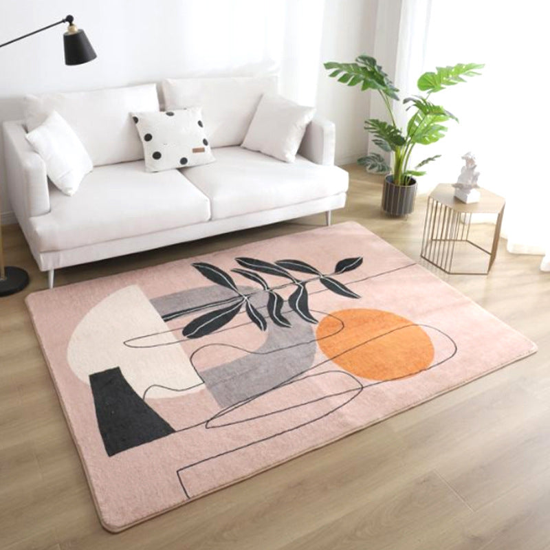 BowLift | Relaxing Color Block Rug Multicolored Acrylic Area Rug Non-Slip Back Stain Resistant Indoor Rug for Bedroom
