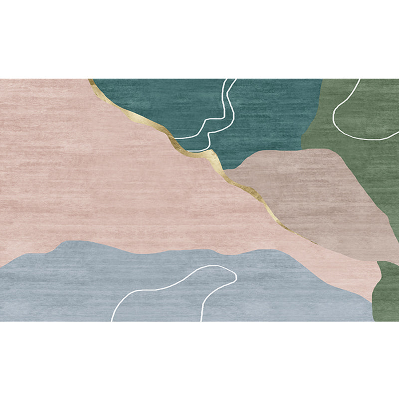 BowLift | Western Bedroom Rug Multicolored Color Block Indoor Carpet Cotton Blend Pet Friendly Non-Slip Rug
