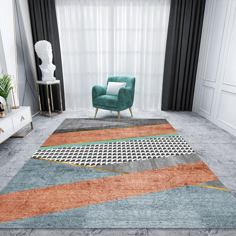 BowLift | Casual Multicolor Color Block Rug Polypropylene Nordic Indoor Rug Non-Slip Pet-Friendly Rug for Decor