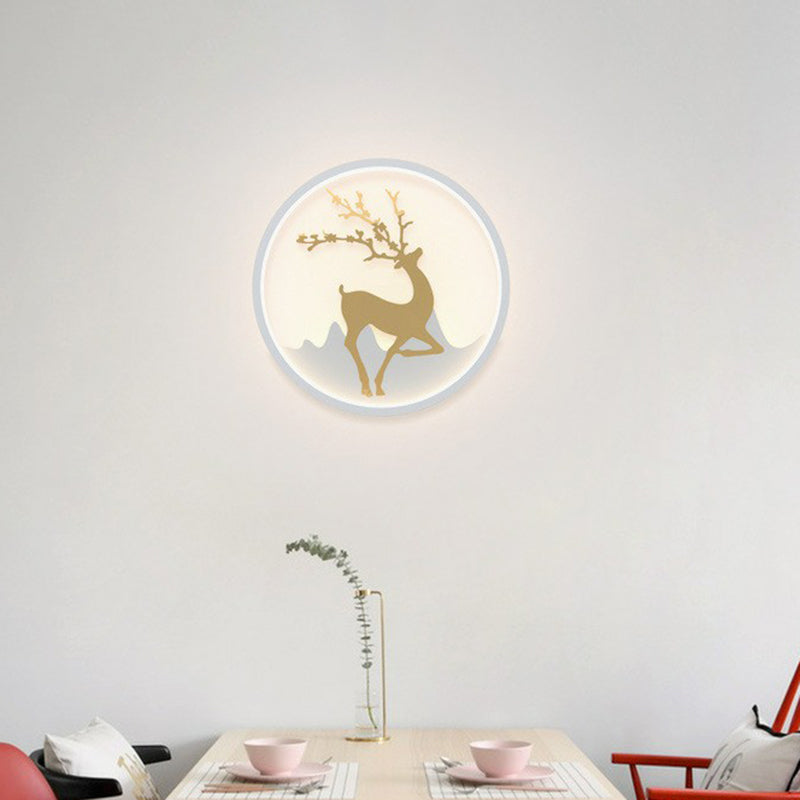BowLift | Aluminium Ring LED Wall Mount Light Simplicity Wall Lamp Lighting with Deer Décor