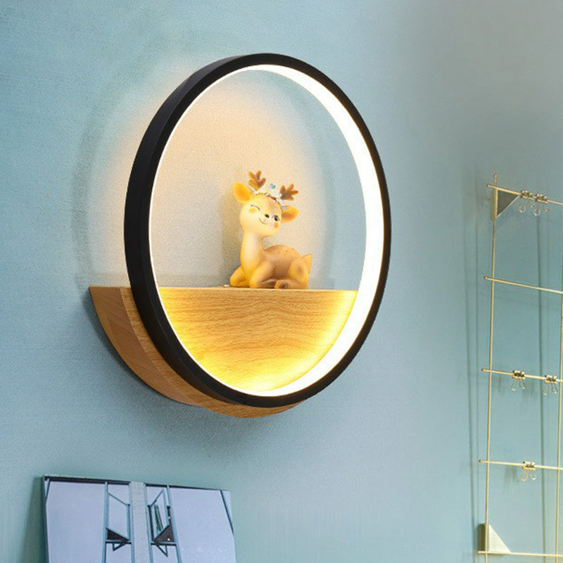 BowLift | Circle Living Room Wall Sconces Lamp Metal Modern Style LED Wall Lighting with Decorative Deer