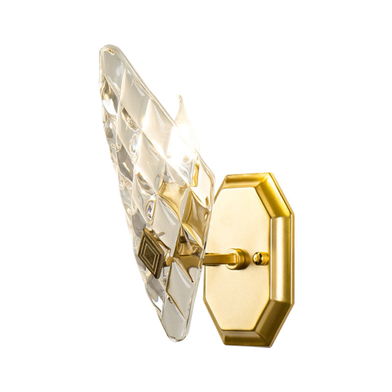 BowLift | Clear Crystal Diamond Wall Light Modern Style 1/2-Head Brass Wall Lamp for Living Room