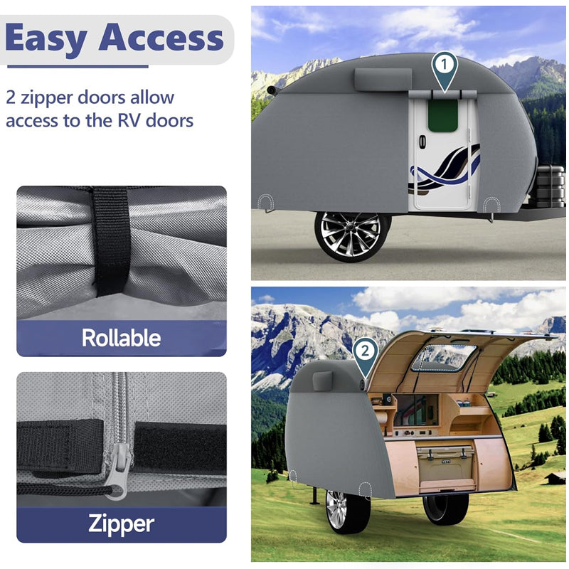 BowLift | 10'-12' Teardrop Trailer Cover Non-Woven 7 Layers Camper Cover RV Cover Camper Cover