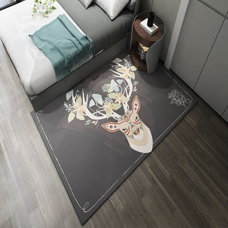 BowLift | Western garden printed carpet multicolored polyester carpet with non-slip backing stain-resistant indoor carpet for bedroom