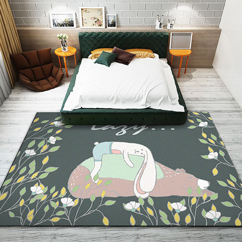 BowLift | Western garden printed carpet multicolored polyester carpet with non-slip backing stain-resistant indoor carpet for bedroom