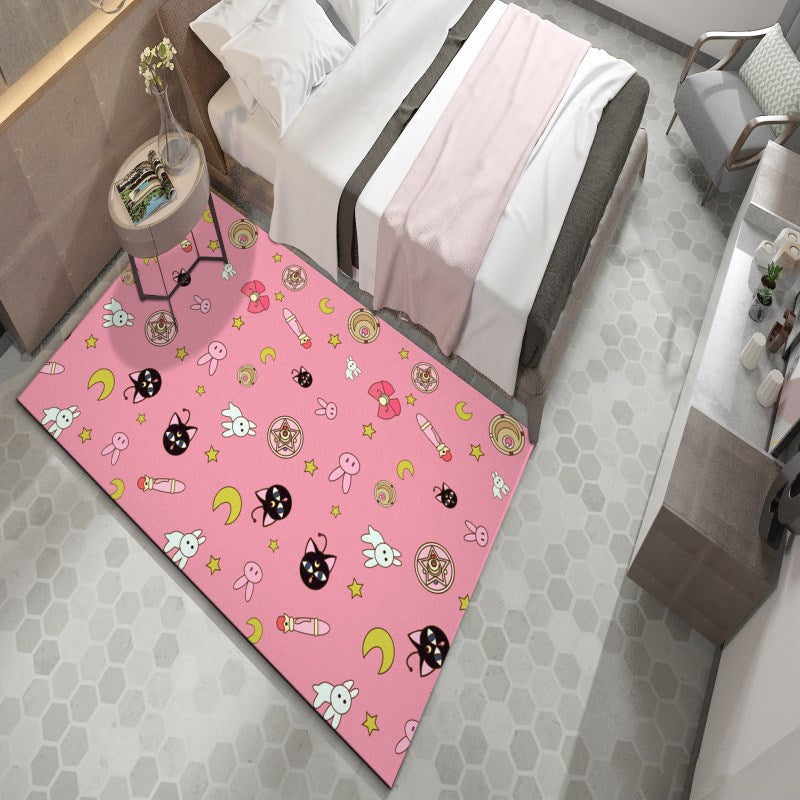 BowLift | Western garden printed carpet multicolored polyester carpet with non-slip backing stain-resistant indoor carpet for bedroom