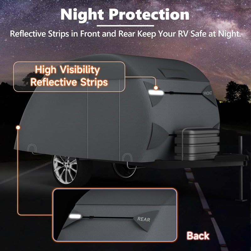 BowLift | 10'-12' Teardrop Trailer Cover Non-Woven 7 Layers Camper Cover RV Cover Camper Cover