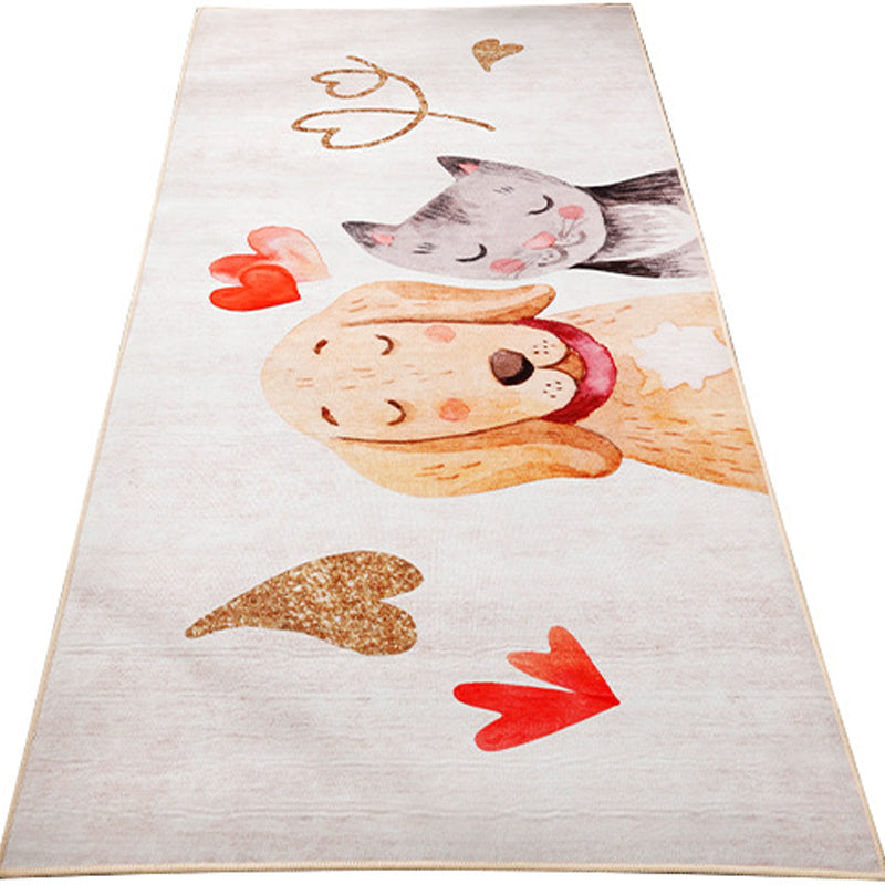 BowLift | Beautiful children's room carpet Multicolored animal print area rug polypropylene non-slip backing easy-care carpet
