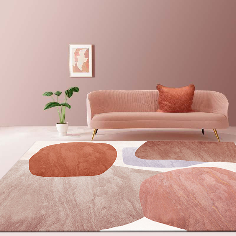 BowLift | Creative Color Block Rug Morandi Color Polyester Indoor Rug Pet Friendly Non-Slip Backing Rug for Room