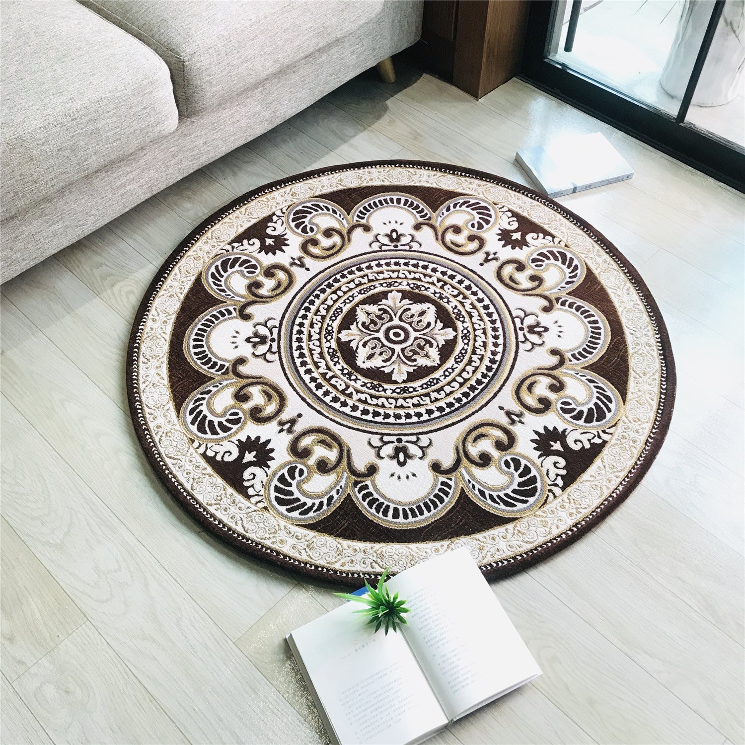 BowLift | Western Living Room Carpet Multicolor Floral Pattern Area Rug Polyester Non-Slip Back Washable Rug