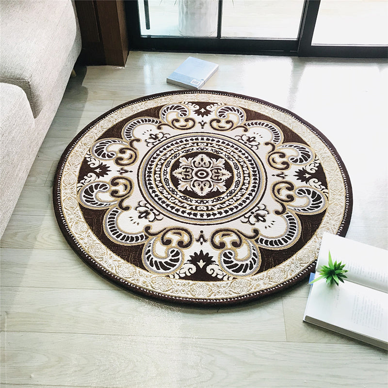 BowLift | Western Living Room Carpet Multicolor Floral Pattern Area Rug Polyester Non-Slip Back Washable Rug