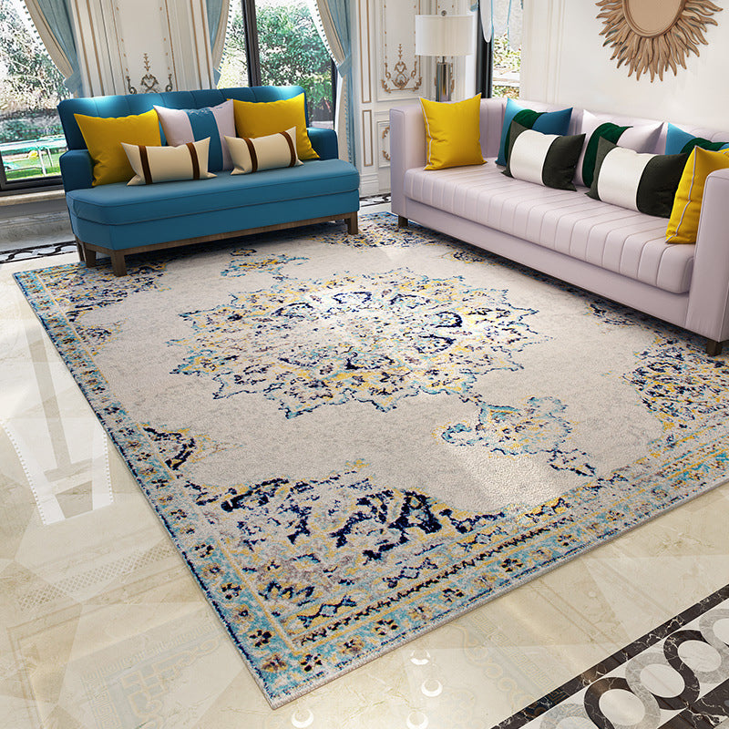 BowLift | Shabby Chic Abstract Rug Multicolor Polyester Indoor Rug Non-slip Rug Washable Rug for Decoration