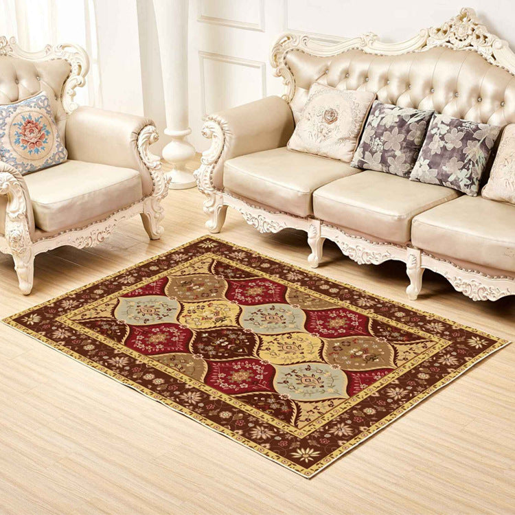 BowLift | Shabby Chic Decor Rug Multicolor Floral Print Rug Synthetic Non-Slip Back Washable Rug