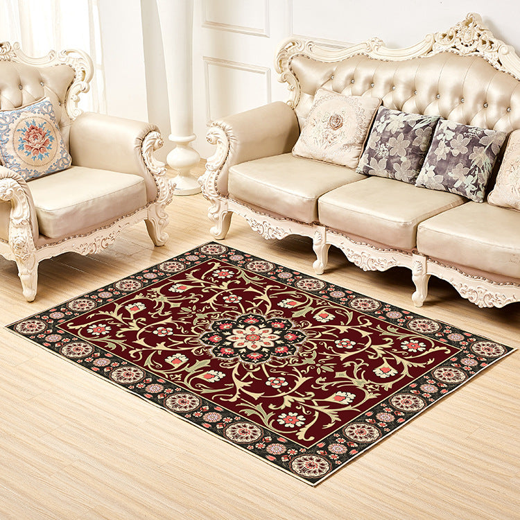 BowLift | Shabby Chic Decor Rug Multicolor Floral Print Rug Synthetic Non-Slip Back Washable Rug