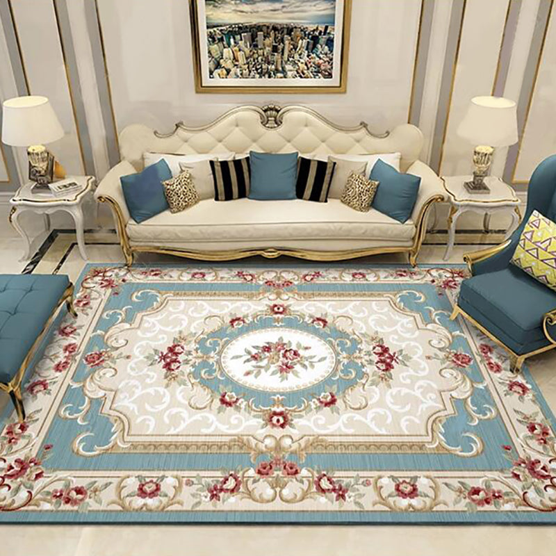 BowLift | Western Floral Printed Rug Multifunctional Polyester Rug Pet-friendly Non-slip Rug for Living Room