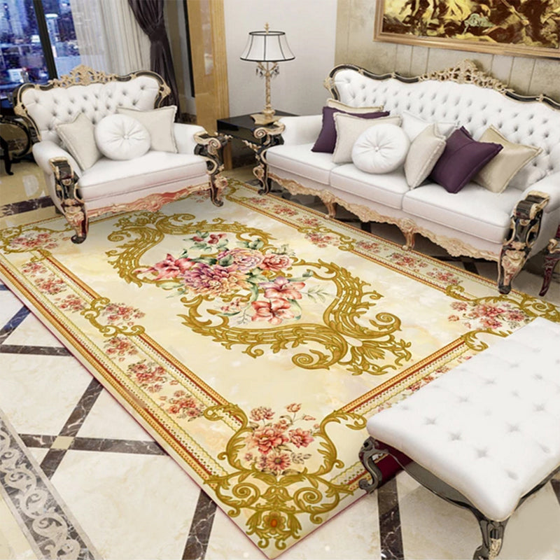 BowLift | Western Floral Printed Rug Multifunctional Polyester Rug Pet-friendly Non-slip Rug for Living Room